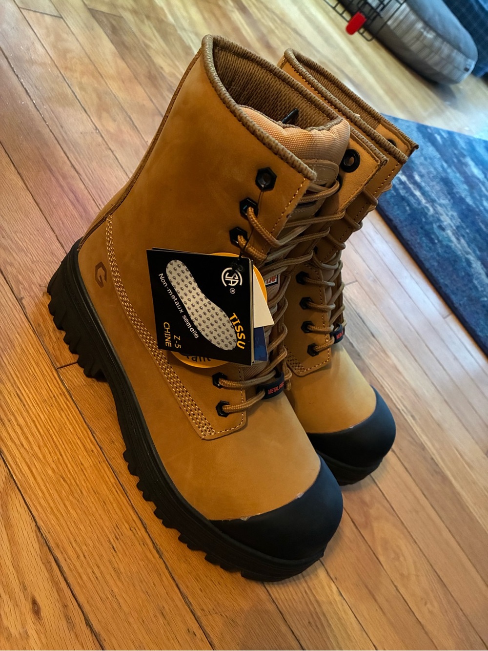 JB GOODHUE Steel Toe Lace-Up Work Boots in Wheat Tan Men’s Size 10.5 BNWT